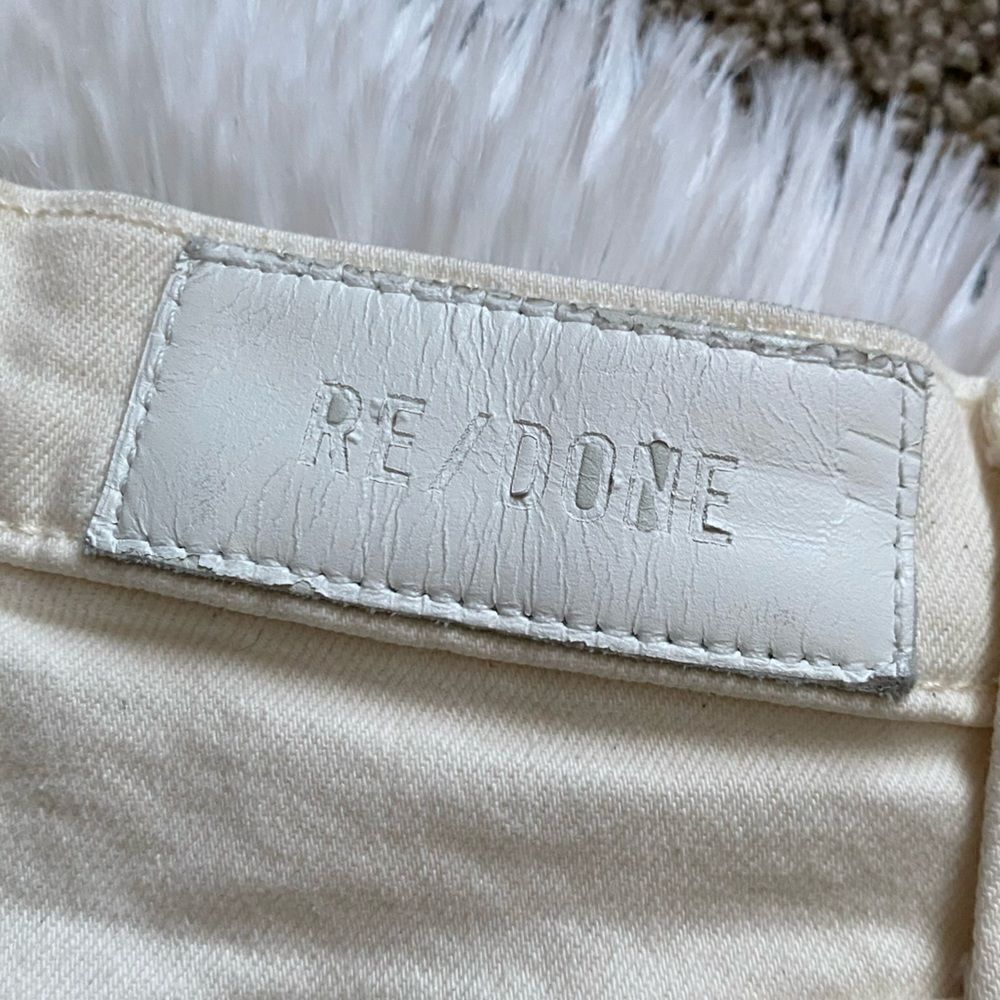 Re/Done Button Fly Creamy White Jeans Raw Ankle Womens Size 25 - Picture 6 of 10
